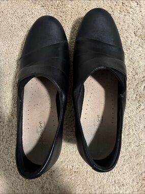 Clarks Women's Black Slip-On Loafers